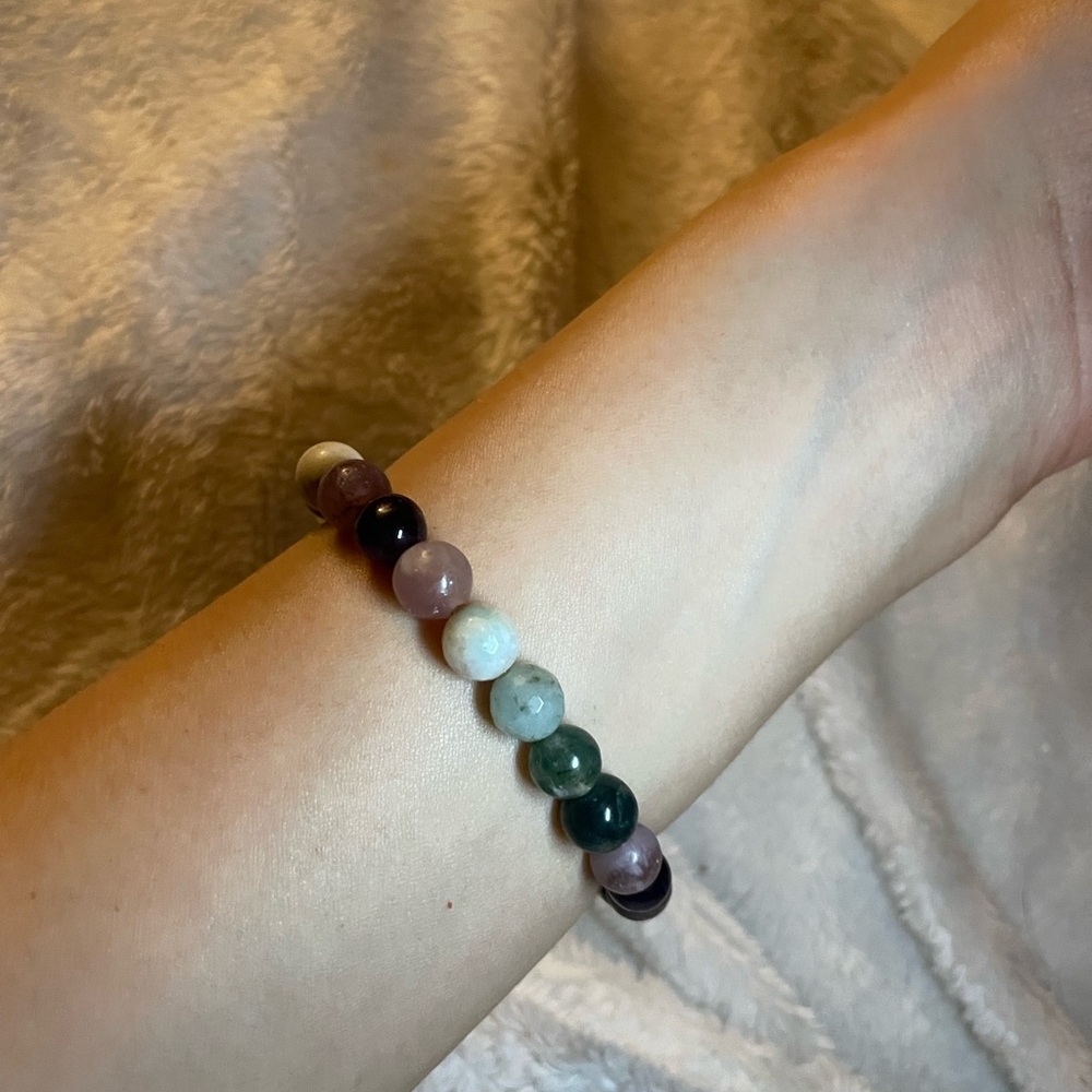 Multicolor Natural Stone Bead Bracelet - Women Jewelry